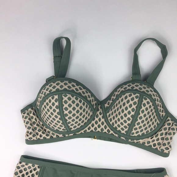 NWT Swimsuits For All high waisted Bikini green adjustable bra top flattering 14 - Picture 3 of 7